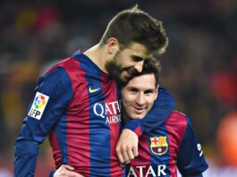 Gerard Pique dan Lionel Messi.