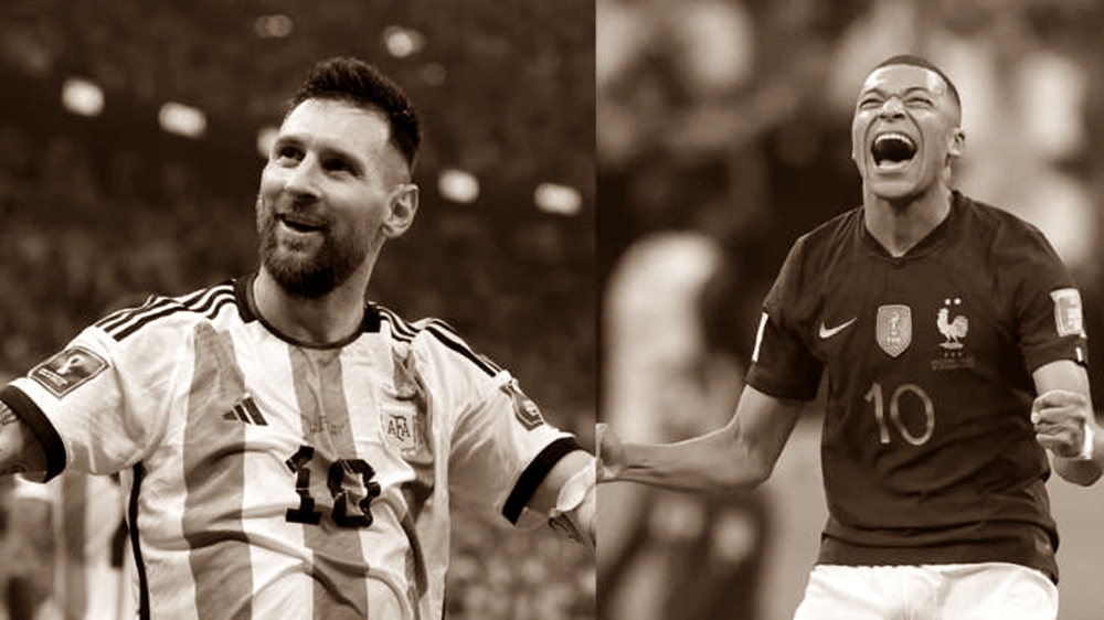 Lionel Messi dan Kylian Mbappe.
