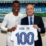 Vinicius Junior dan Florentino Perez.